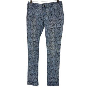 Caterpillar LUX Skinny Pencil Jeans W28 L32 Rose Print Y2K Streetwear Stretch